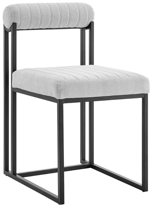 Armen Living Anastasia 2-Piece Black/Light Gray Upholstered Dining Side Chair Set-1
