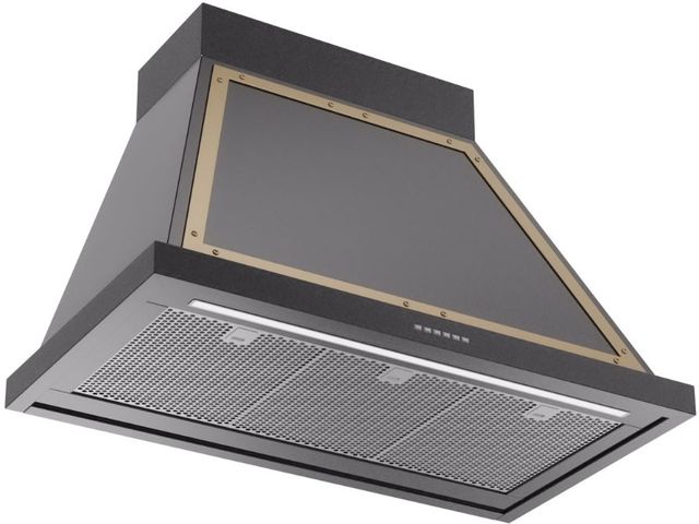 Ilve® Nostalgie II Noblesse 36" Glossy Black Wall Mounted Range Hood-1