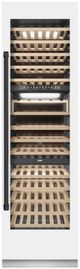 ZLINE Autograph Edition 24 in. 12.4 Cu. Ft. Triple Zone 100 Bottle Column Wine Cooler in White Matte and Matte Black Accents-0