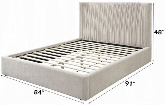 ACME Furniture Loren Beige Eastern King Upholstered Panel Bed-2