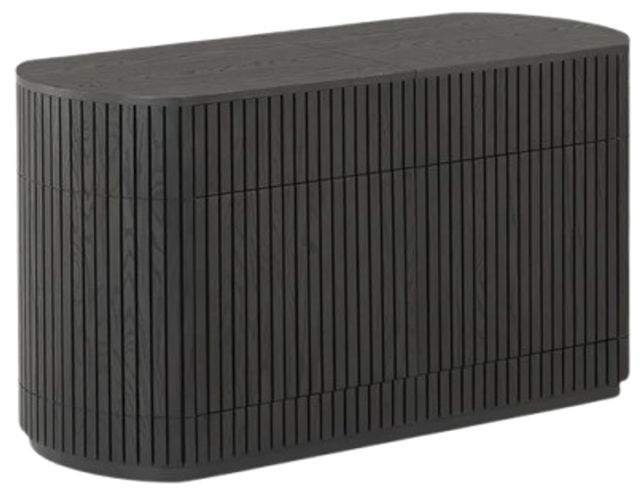 Transformer Table Transformer Dark Gray/Smoked Hickory Round Fluted Sideboard-0