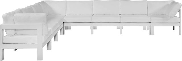 Meridian Furniture Nizuc 8-Piece White Outdoor Patio Modular Sectional Set-1