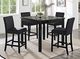 Crown Mark Lennon 5-Piece Black Counter Height Dining Set with Nailhead Trim-1