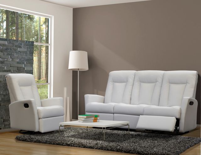 Elran Lauren White Swivel Rocker Recliner-1