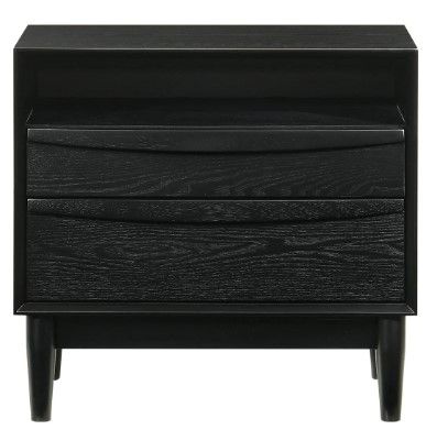 Armen Living Artemio 3-Piece Black Queen Bedroom Set-3