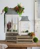 A & B Home Evelyn 2-Piece Distressed White/Gray Enclosed Lantern with Handle and Drawer Set-5
