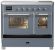 Ilve® Majestic III 40" Blue Gray Pro Style Induction Range with Triple Glass Door and Chrome Trim-2