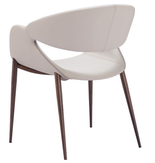 Zuo® Modern Limay Beige/Walnut Dining Arm Chair-2