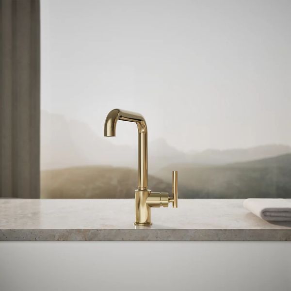 KOHLER® Purist® Vibrant French Gold Single-Handle Kitchen Sink Faucet-3