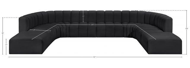Meridian Furniture Arc Black 10-Piece Sectional-3