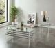 Furniture of America® Trofa Glass Top End Table with Chrome Base -1