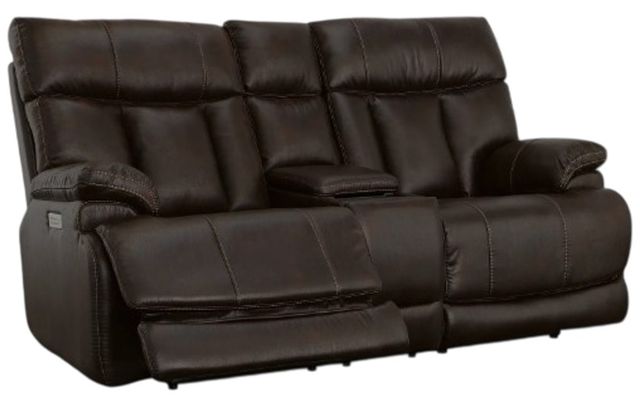 Flexsteel® Clive Brown Power Reclining Loveseat with Console and Power Headrests and Lumbar-1