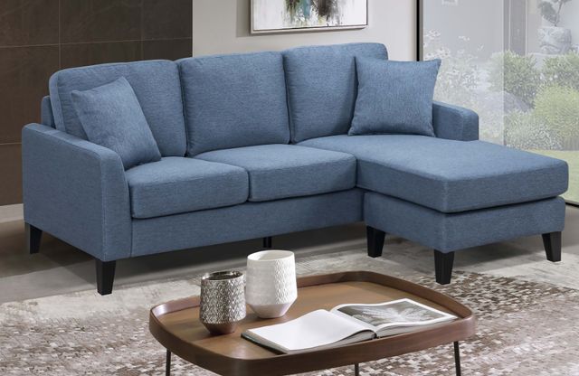 Mazin Furniture Douglas Blue Reversible Chaise Sofa-2