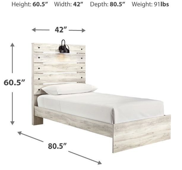 Signature Design by Ashley® Cambeck Whitewash Youth Twin Panel Bed-3