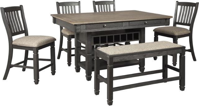 Signature Design by Ashley® Tyler Creek 6-Piece Black/Gray Counter Height Dining Table Set-0