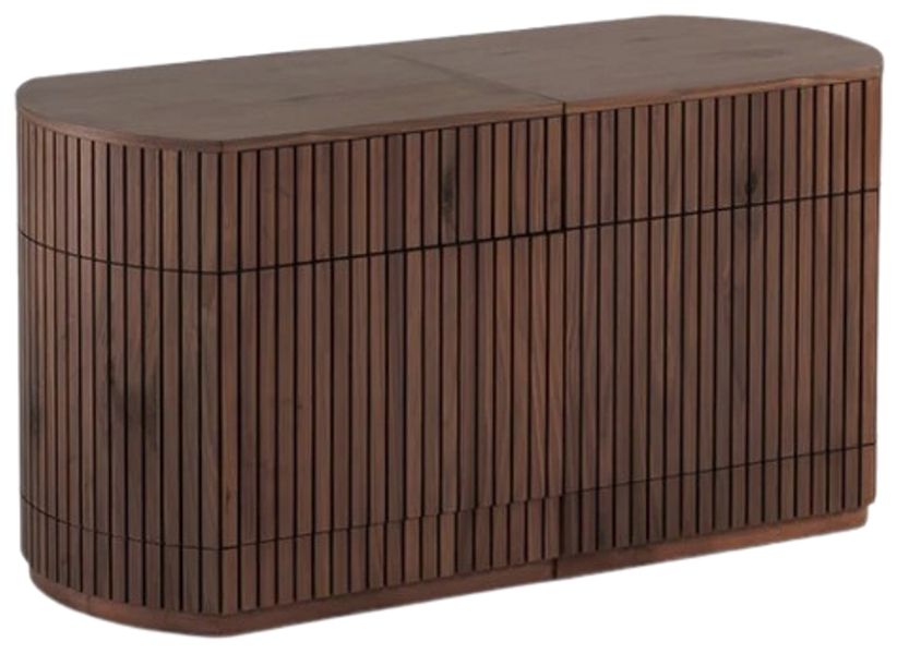 Transformer Table Transformer Royal Walnut Round Fluted Sideboard | Bob ...