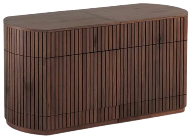 Transformer Table Transformer Royal Walnut Round Fluted Sideboard-0