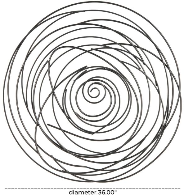 Deco Marche Black Abstract Round Overlapping Lines Wall Decor-2