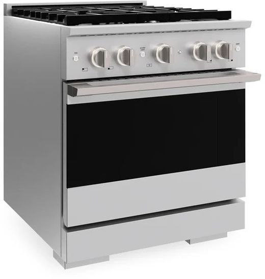 ZLINE Marino 30" Stainless Steel Pro Style Gas Range with Cooktop and Convection Gas Oven-3