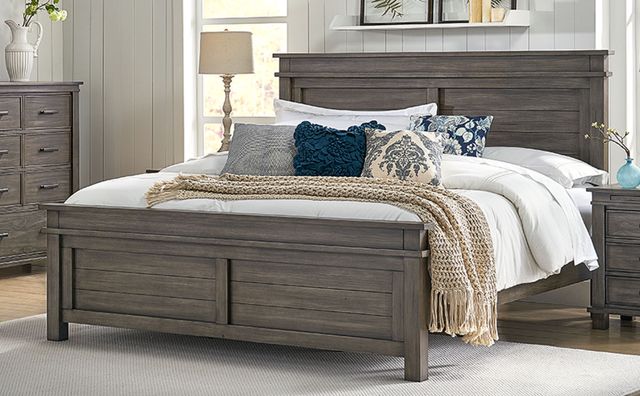 A-America® Glacier Point Graystone Queen Panel Bed-1