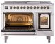 Ilve® Nostalgie II Noblesse 48'' White Pro Style Dual Fuel Range with Burnished Trim-3