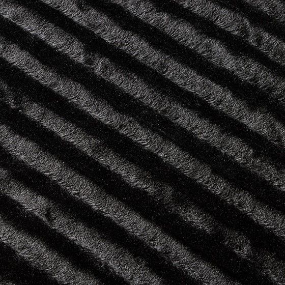 Olliix by Madison Park Duke Black 50x60" Polyester Solid Stripe Plaited Brushed Long Fur Knitted Throw-2