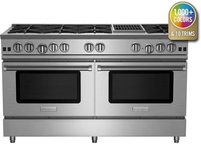 BlueStar® RNB Series 60" Stainless Steel Pro Style Natural Gas Range