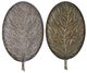 A & B Home Golden Blaise 2-Piece Gold/Green Leaf Tray Set-1