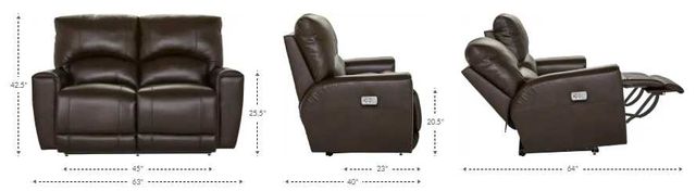 La-Z-Boy® Cassian Dark Chocolate Leather Power Reclining Loveseat with Headrest and Lumbar-1