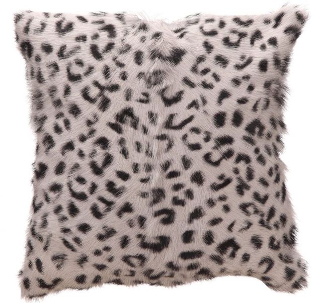 Moe's Home Collection Spotted Goat Grey Leopard Fur Pillow-0