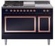 Ilve® Nostalgie II Noblesse 48'' Midnight Blue Pro Style Dual Fuel Range with Copper Trim-0