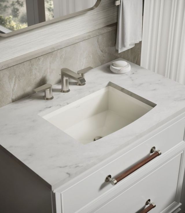 Kohler Archer® Biscuit 20" Rectangular Undermount Bathroom Sink-2