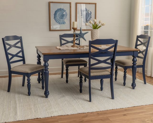 Powell® Trimble 5-Piece Beige/Brown/Navy Dining Set-1