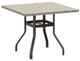 Homecrest™ Outdoor Living Customizable Shadow Rock Aluminum/Stone 42" Square Outdoor Balcony Table with Universal Base and Umbrella Hole-0
