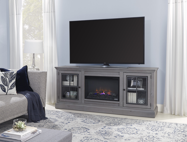 aspenhome® Churchill Smokey Grey 76" Fireplace Console-1