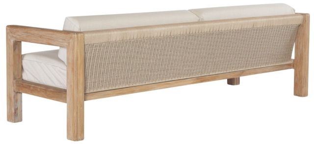 Sunset West Sedona Weathered Teak Outdoor Sofa with Canvas Cushion-2