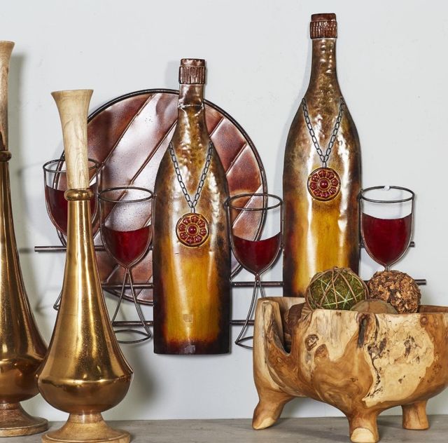 Deco Marche Copper Wine Wall Decor-3