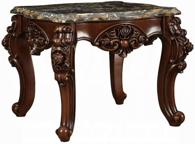 ACME Furniture Forsythia Black Marble Top End Table with