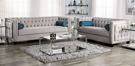 Furniture of America® Silvan Gray Loveseat-1