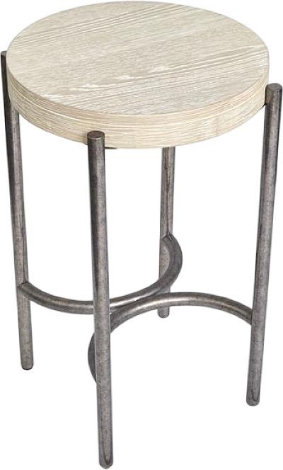 Magnussen Home® Jennings Edgecomb Grey/Weathered Antique Nickel Round Accent Table-3
