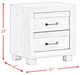 Elements International Fort Worth White 2-Drawer Nightstand with USB-3