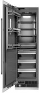 ZLINE Autograph Edition 24 in. 12.4 Cu. Ft. Column Freezer in Satin Stainless Steel with Graphite Gray Interior and Matte Black Accents-1
