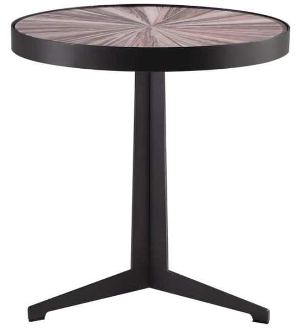 Armen Living Beka Maroon Glass Top Coffee Table with Black Base-0