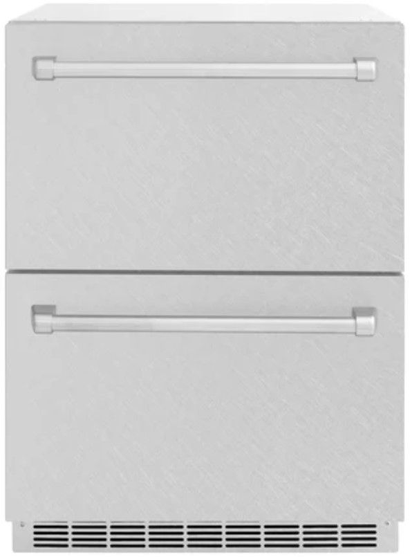 ZLINE 24" Touchstone 168 Can Outdoor-Rated Dual Refrigerator Drawer with Satin Stainless Steel Doors-0