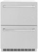 ZLINE 24 in. Touchstone 168 Can Outdoor-Rated Dual Refrigerator Drawer with Satin Stainless Steel Doors-0