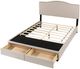 HH2 Home Kiley Brown/Beige Upholstered Queen Storage Panel Bed-2