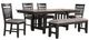New Classic® Home Furnishings Harrisburg 6-Piece Brown/Charcoal Table Set-0