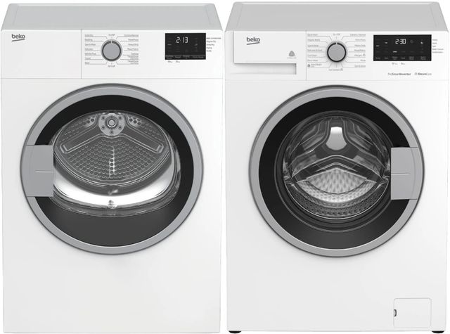 Beko White Front Load Washer & Electric Dryer Laundry Pair-0