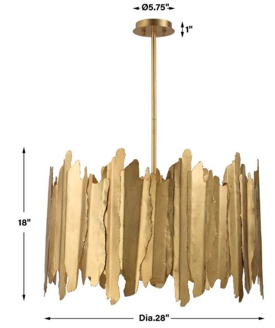 Uttermost® Golden Gate Gold Pendant-2