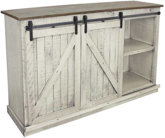American Heartland Manufacturing Rustic Two Tone 68" Tall Quaint TV Stand-0